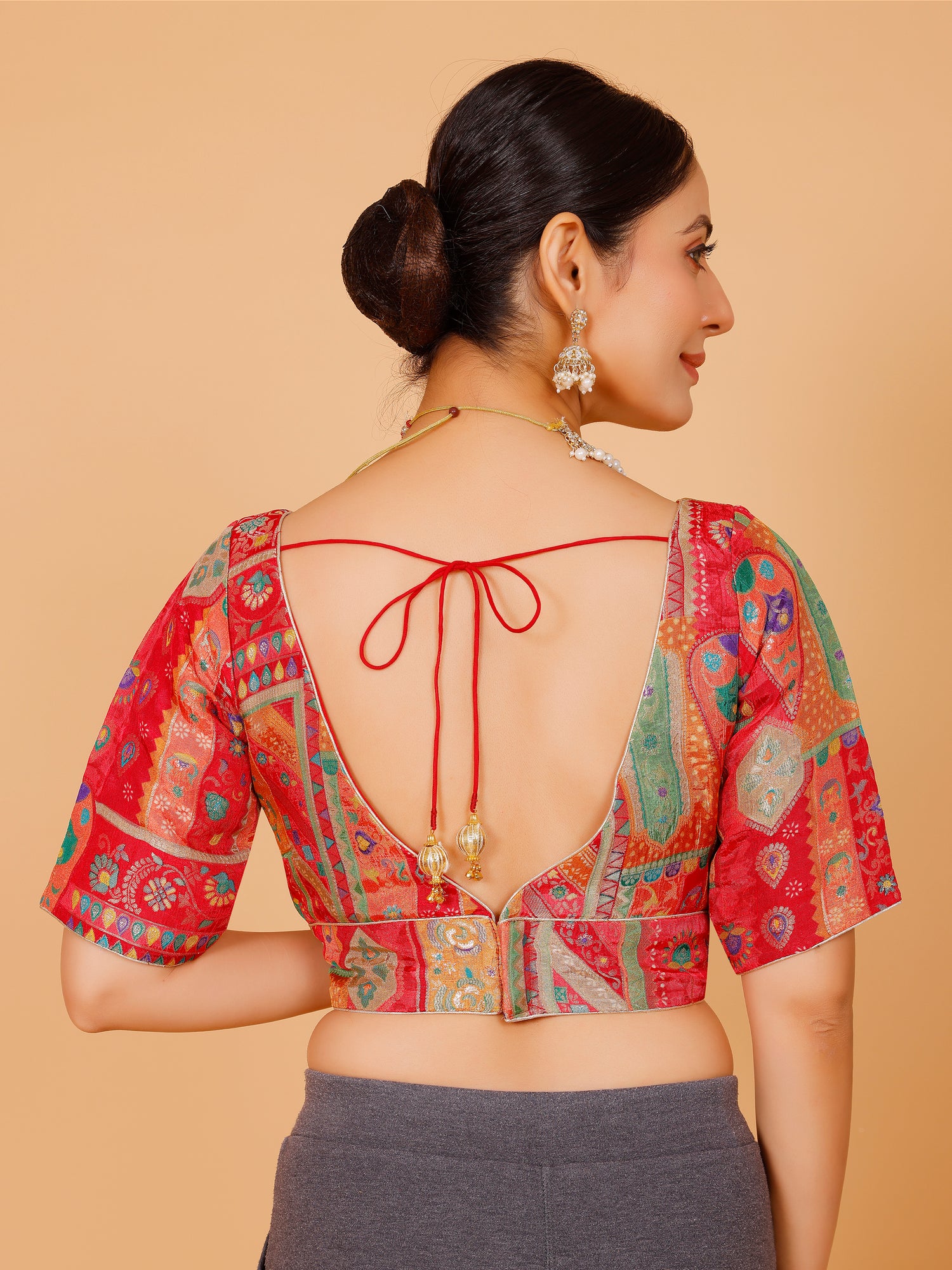 Silk Printed Blouse - Roop Darshan