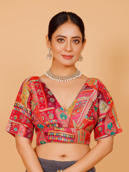 Silk Printed Blouse - Roop Darshan