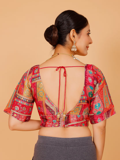 Silk Printed Blouse - Roop Darshan