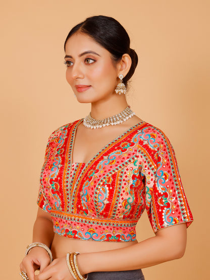 Ladies Silk Sequin Work Blouse