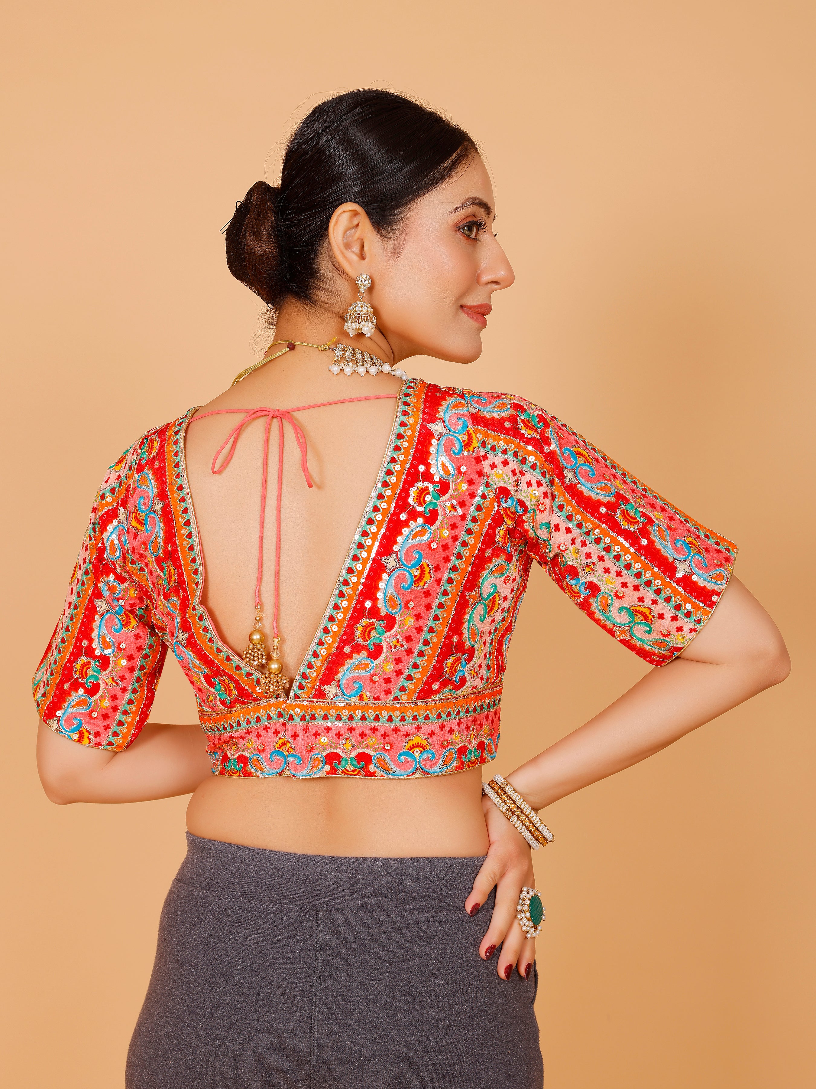 Ladies Silk Sequin Work Blouse