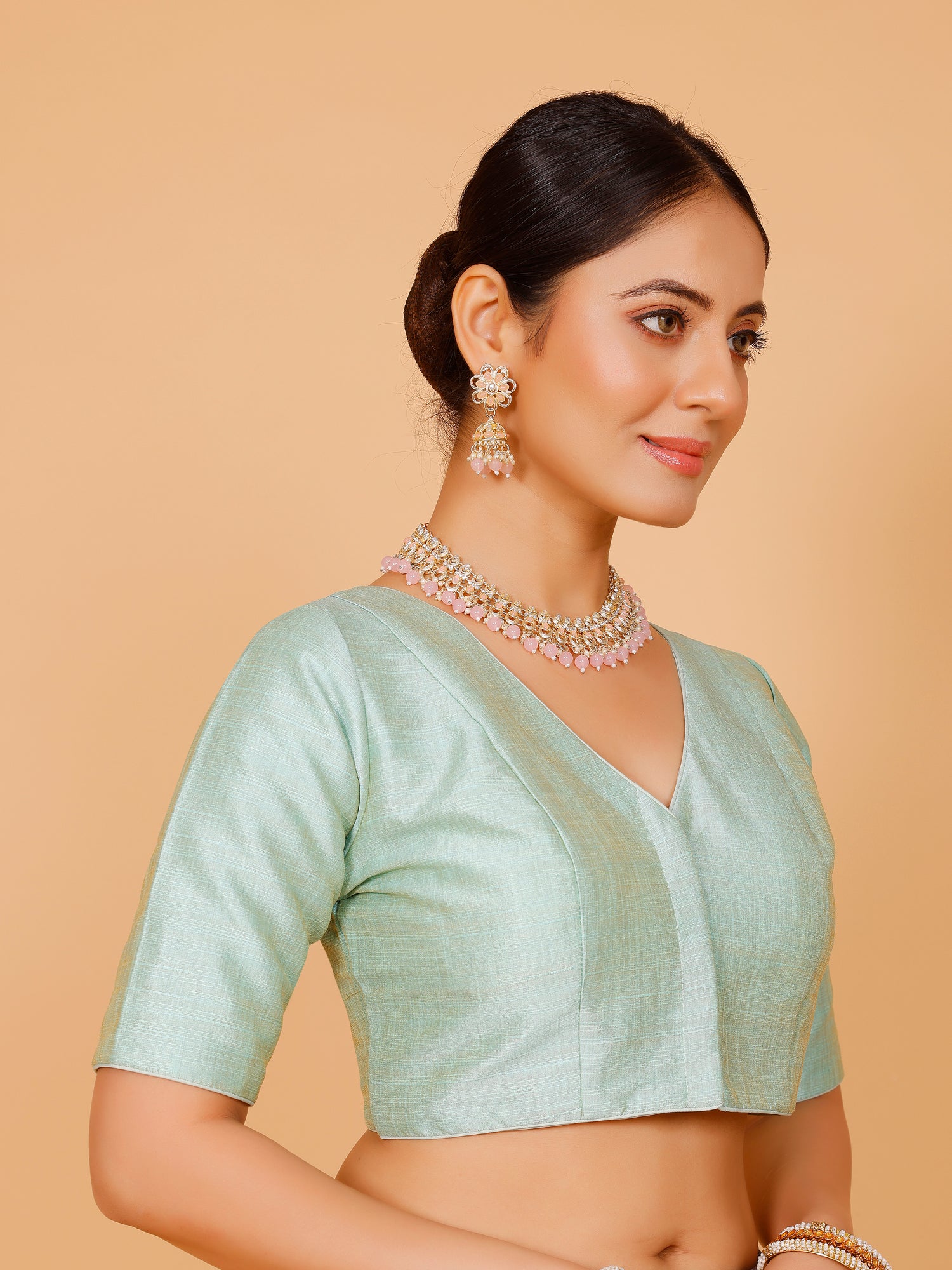 Ladies Silk Plain Blouse