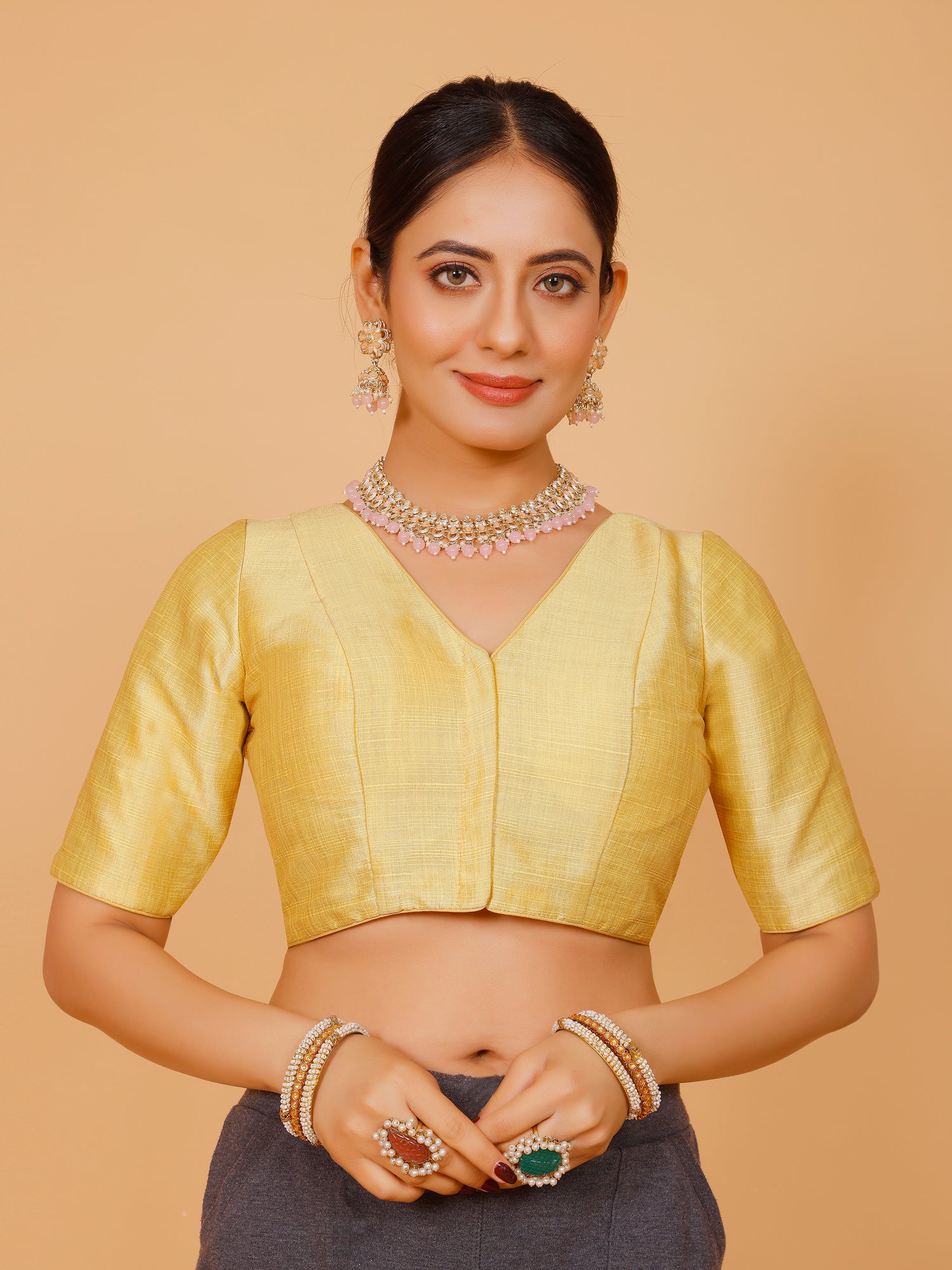 Ladies Silk Plain Blouse