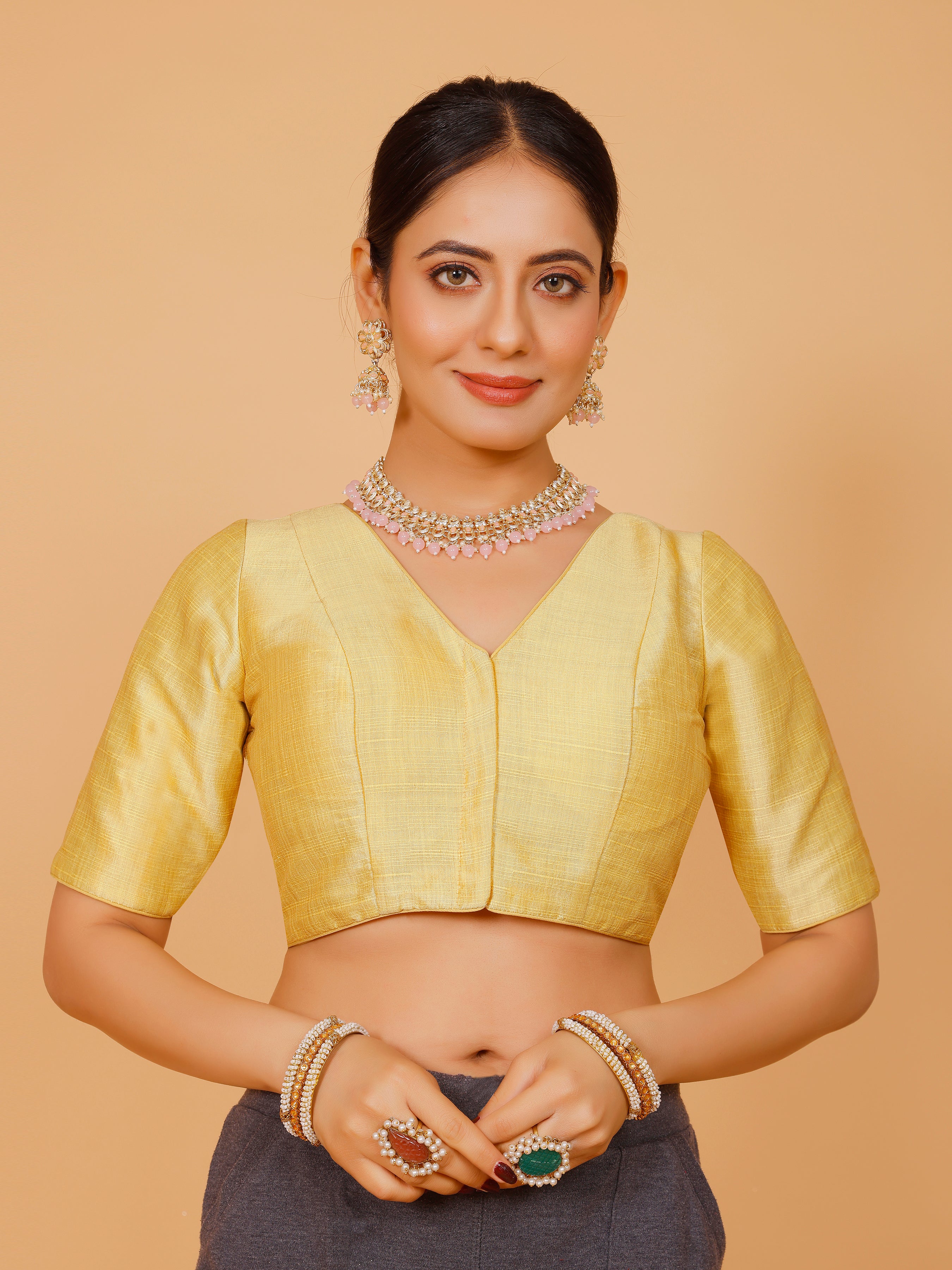 Ladies Silk Plain Blouse