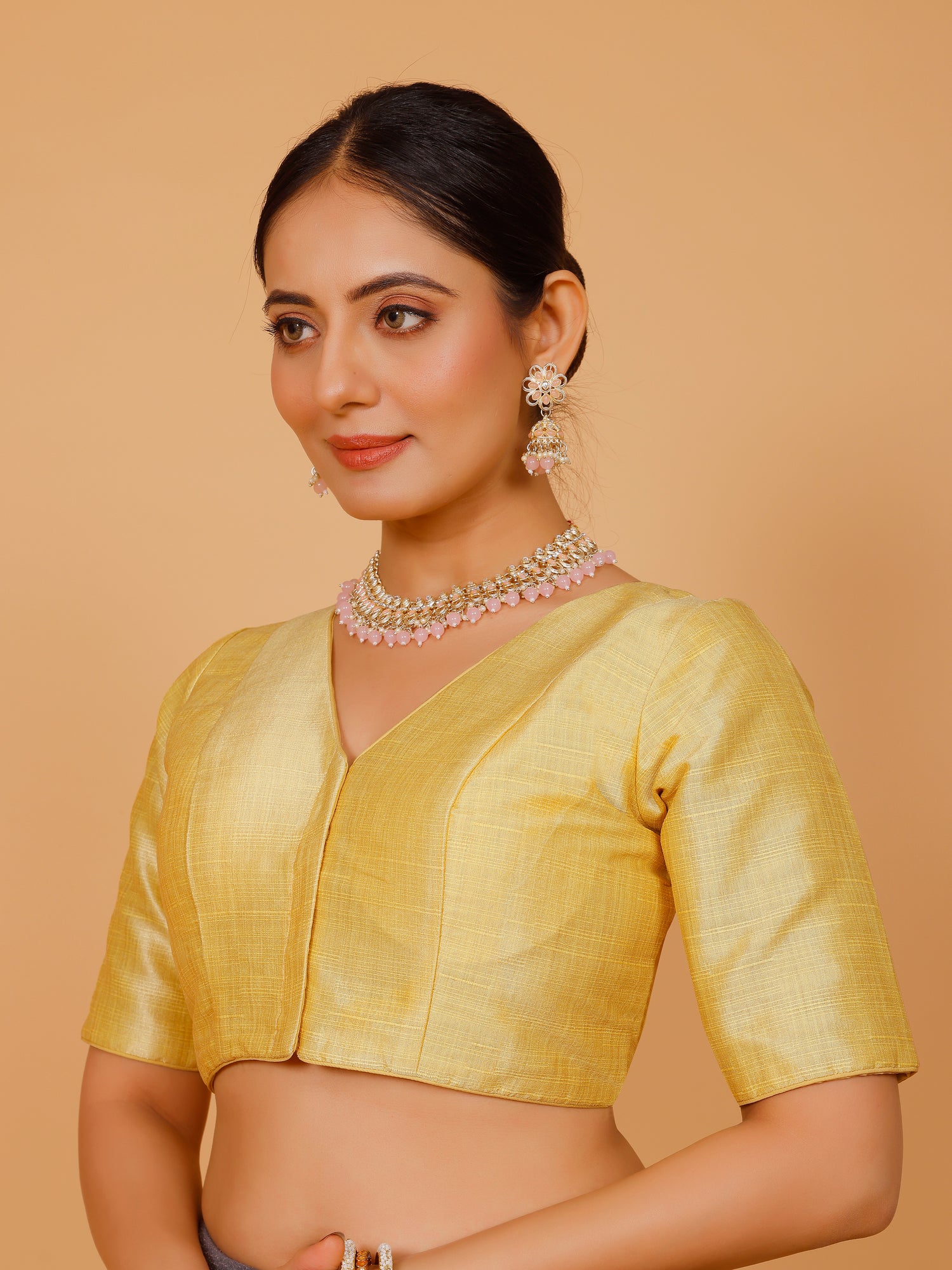 Ladies Silk Plain Blouse