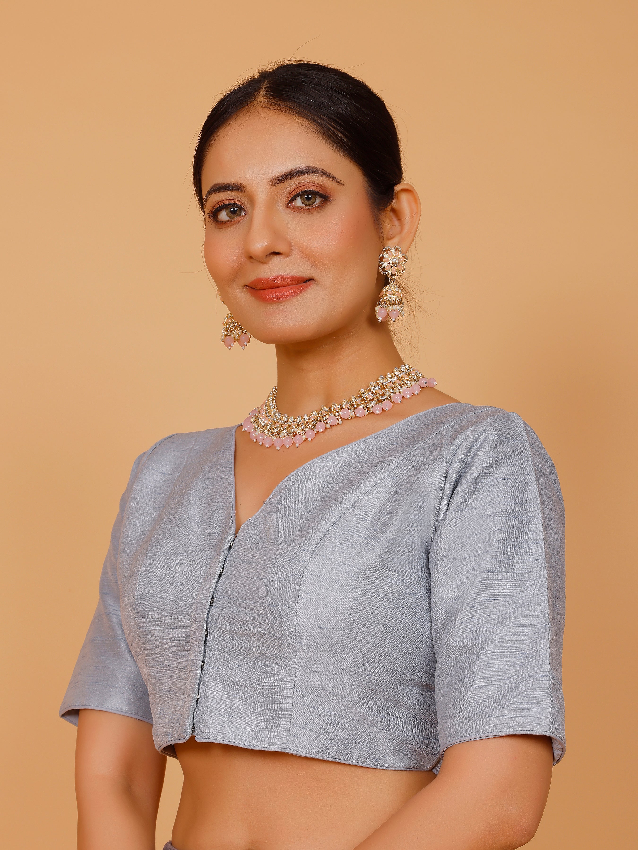 Ladies Silk Plain Blouse