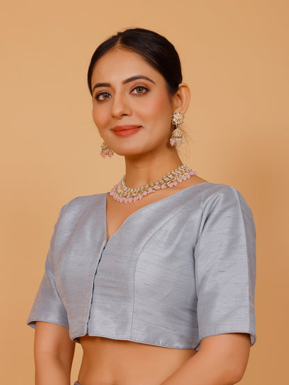 Ladies Silk Plain Blouse