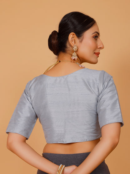Ladies Silk Plain Blouse