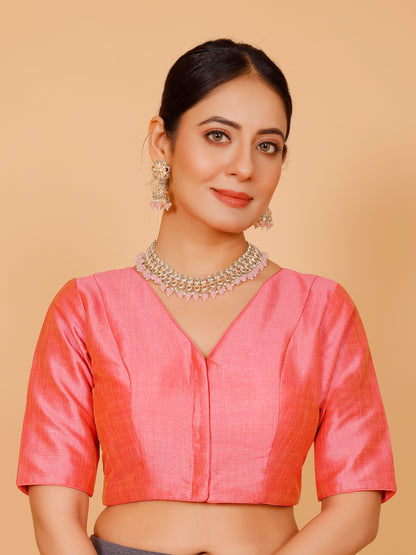 Ladies Silk Plain Blouse
