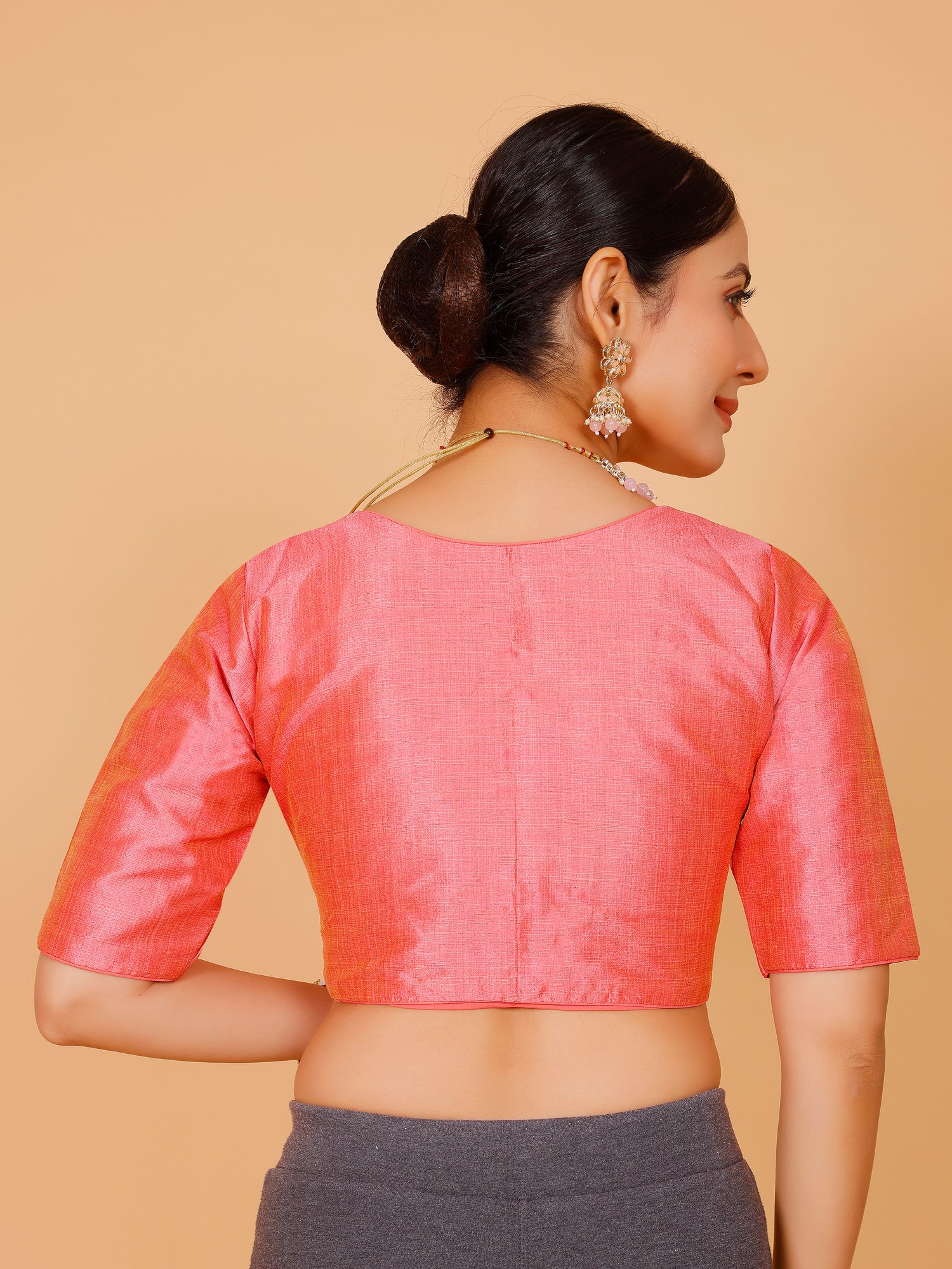 Ladies Silk Plain Blouse