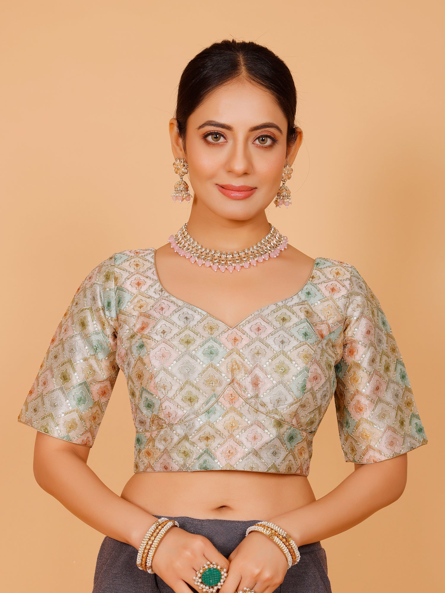 Silk Zari Work Blouse - Roop Darshan