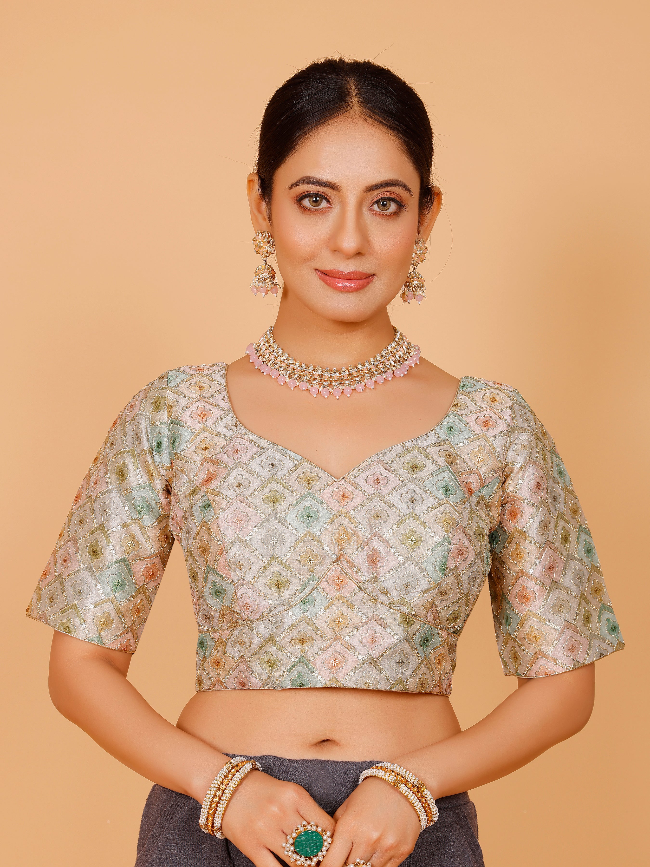Silk Zari Work Blouse - Roop Darshan