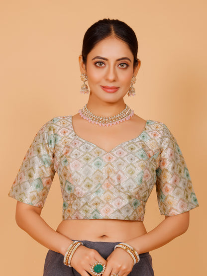 Silk Zari Work Blouse - Roop Darshan