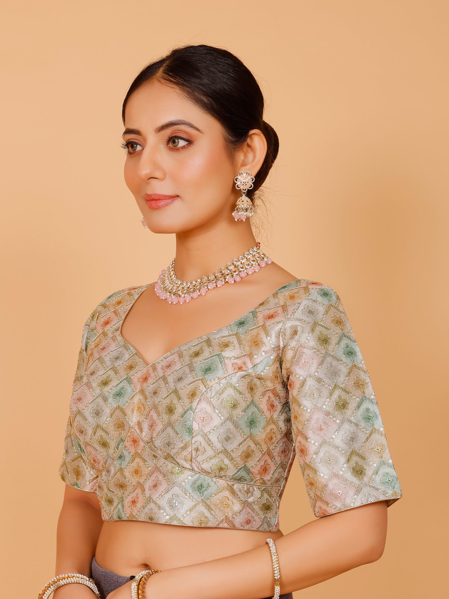 Silk Zari Work Blouse - Roop Darshan