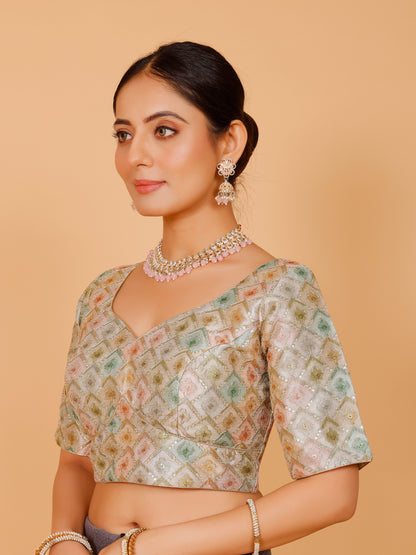 Silk Zari Work Blouse - Roop Darshan
