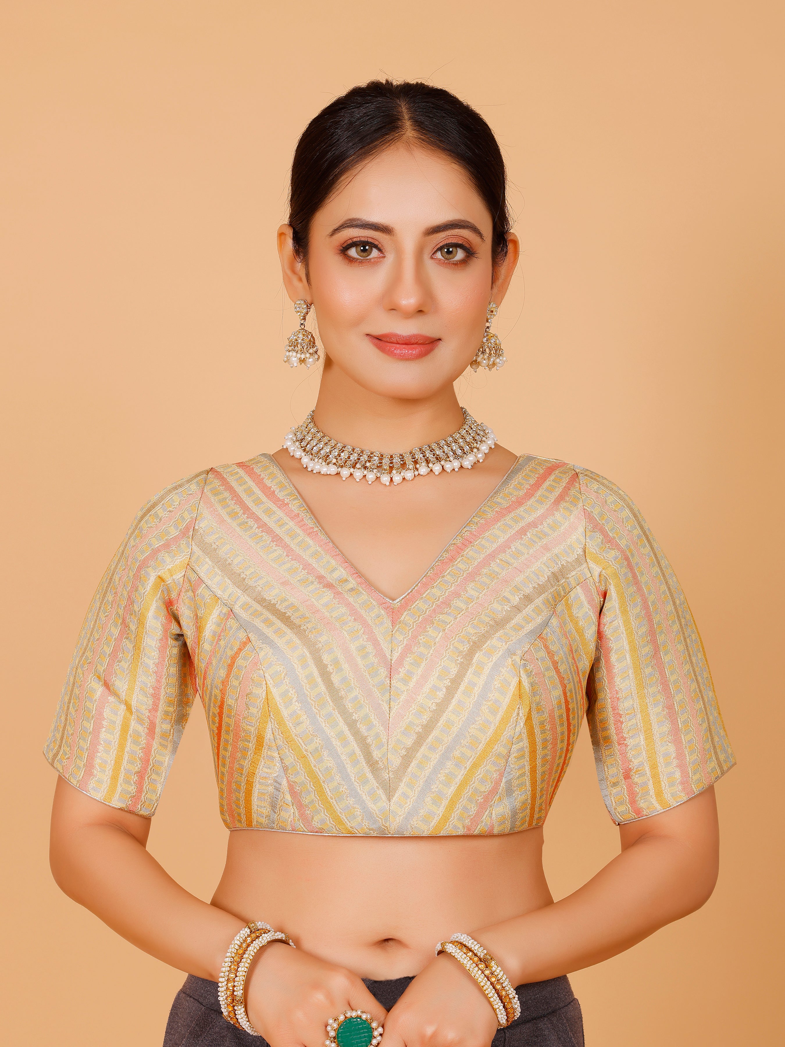 Silk Printed Blouse - Roop Darshan
