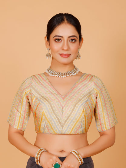 Silk Printed Blouse - Roop Darshan