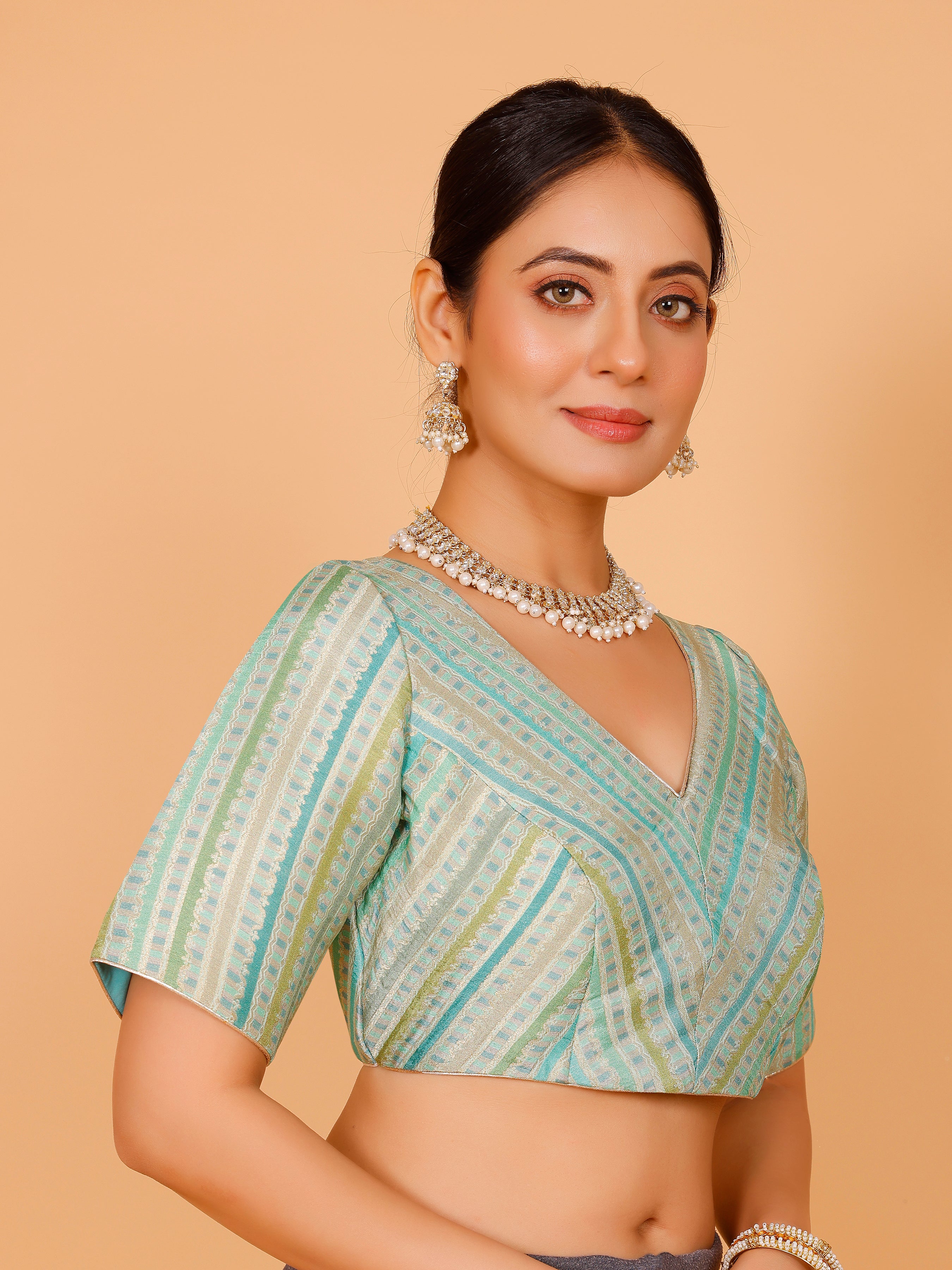 Silk Printed Blouse - Roop Darshan