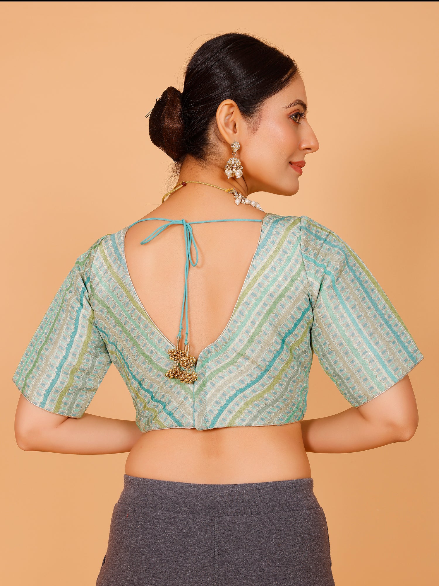 Silk Printed Blouse - Roop Darshan