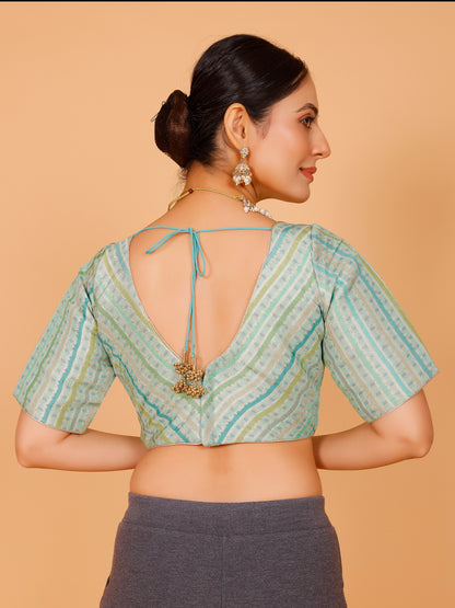 Silk Printed Blouse - Roop Darshan