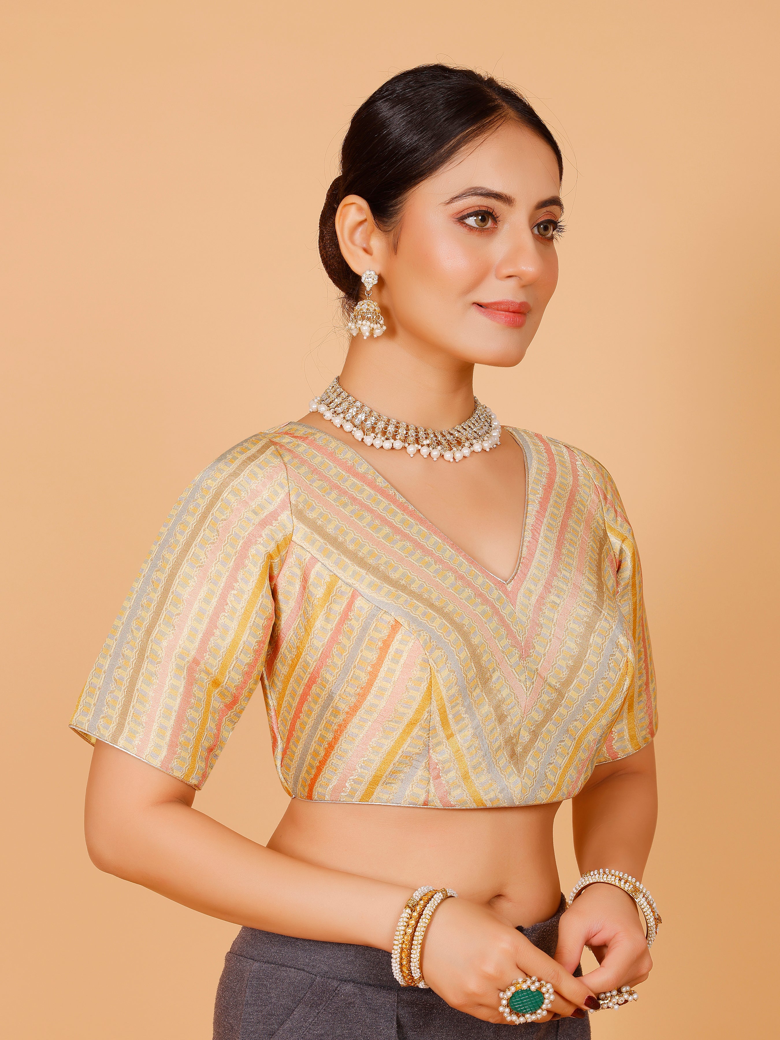 Silk Printed Blouse - Roop Darshan
