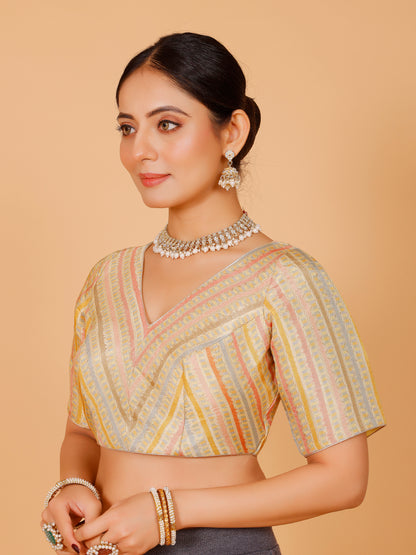 Silk Printed Blouse - Roop Darshan