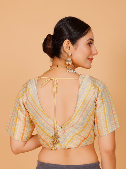 Silk Printed Blouse - Roop Darshan