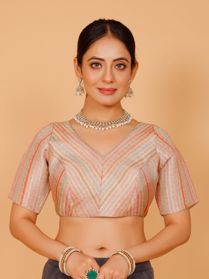 Silk Printed Blouse - Roop Darshan