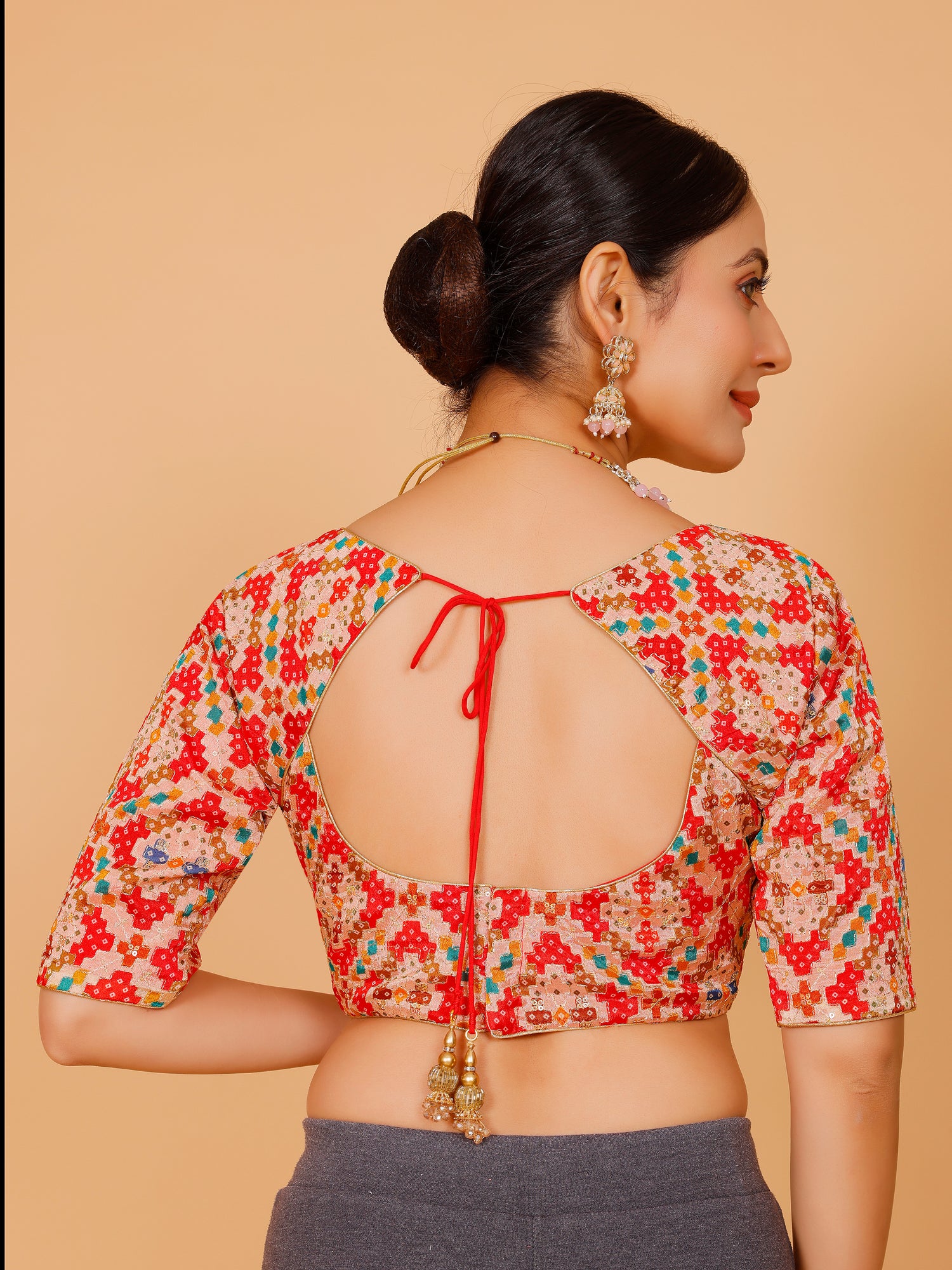 Silk Printed Blouse - Roop Darshan
