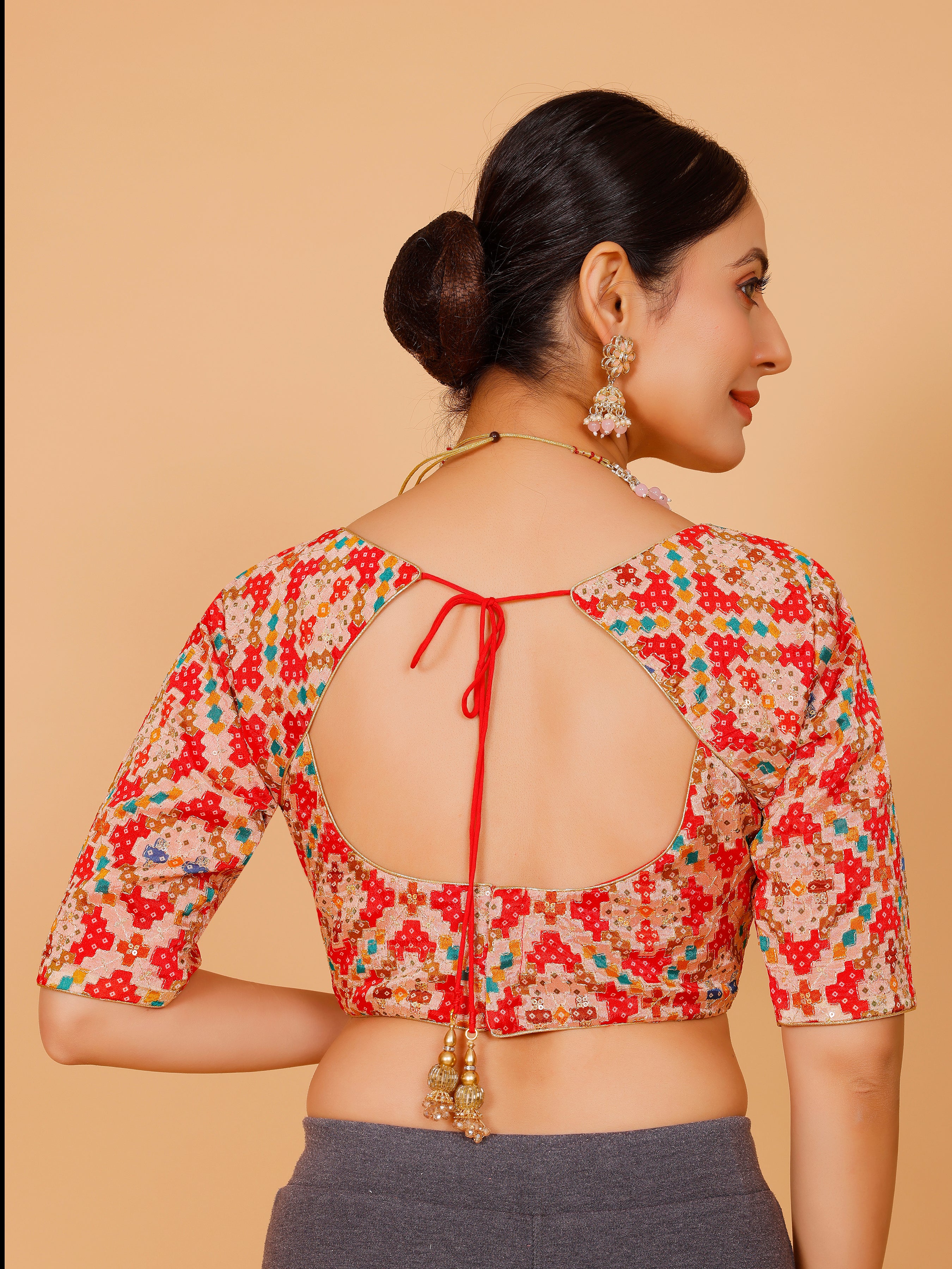 Silk Printed Blouse - Roop Darshan