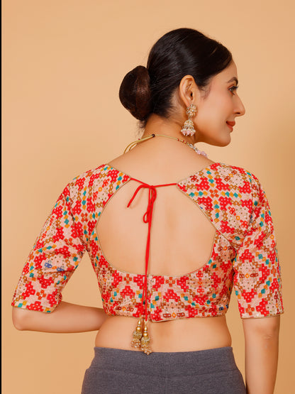 Silk Printed Blouse - Roop Darshan
