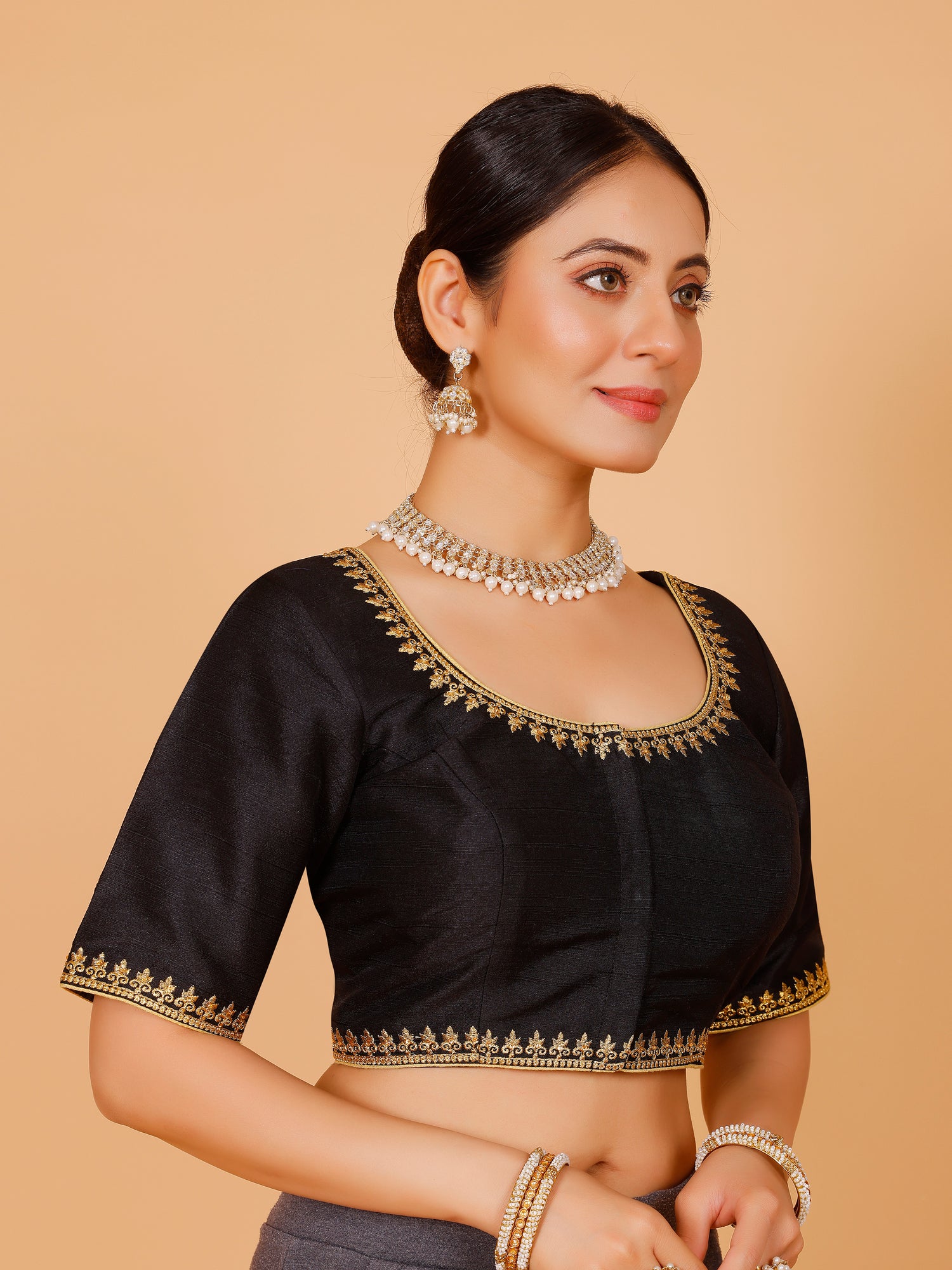 Silk Zari Work Blouse - Roop Darshan