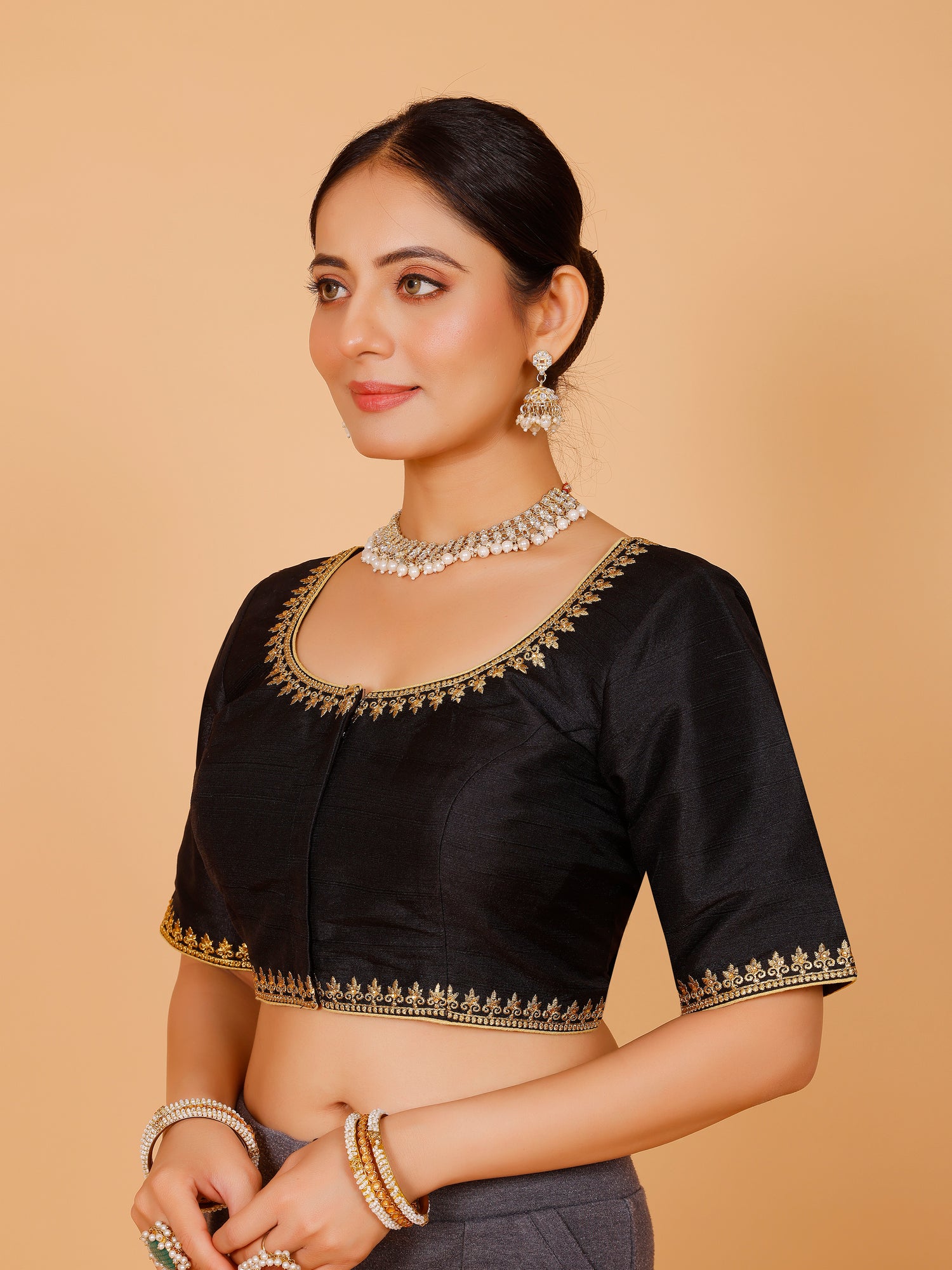 Silk Zari Work Blouse - Roop Darshan