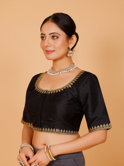 Silk Zari Work Blouse - Roop Darshan