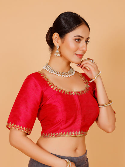 Silk Zari Work Blouse - Roop Darshan