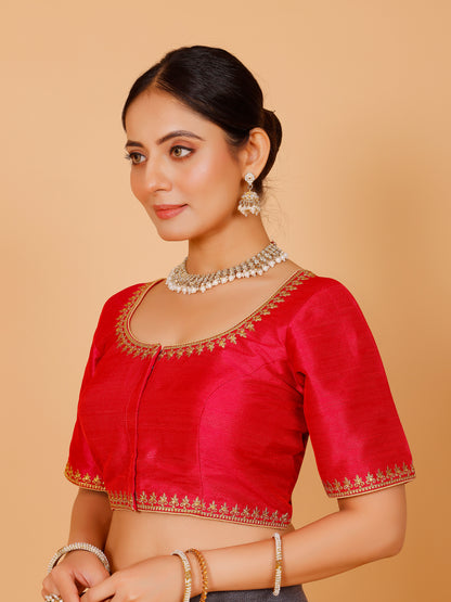 Silk Zari Work Blouse - Roop Darshan