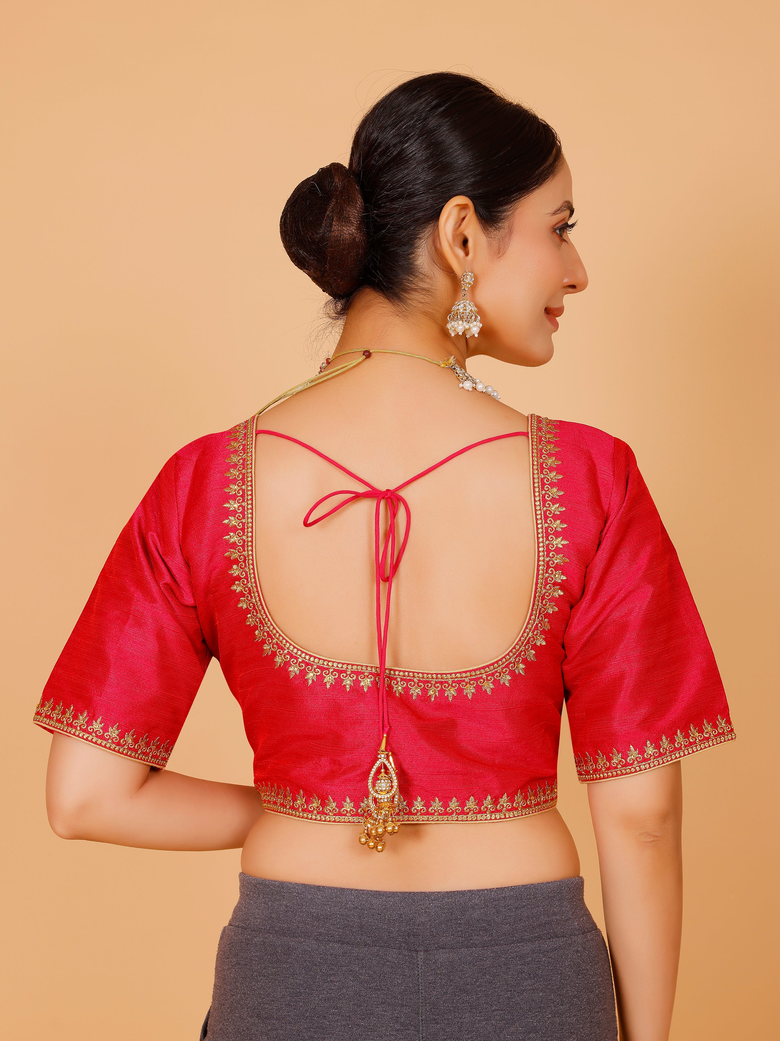 Silk Zari Work Blouse - Roop Darshan