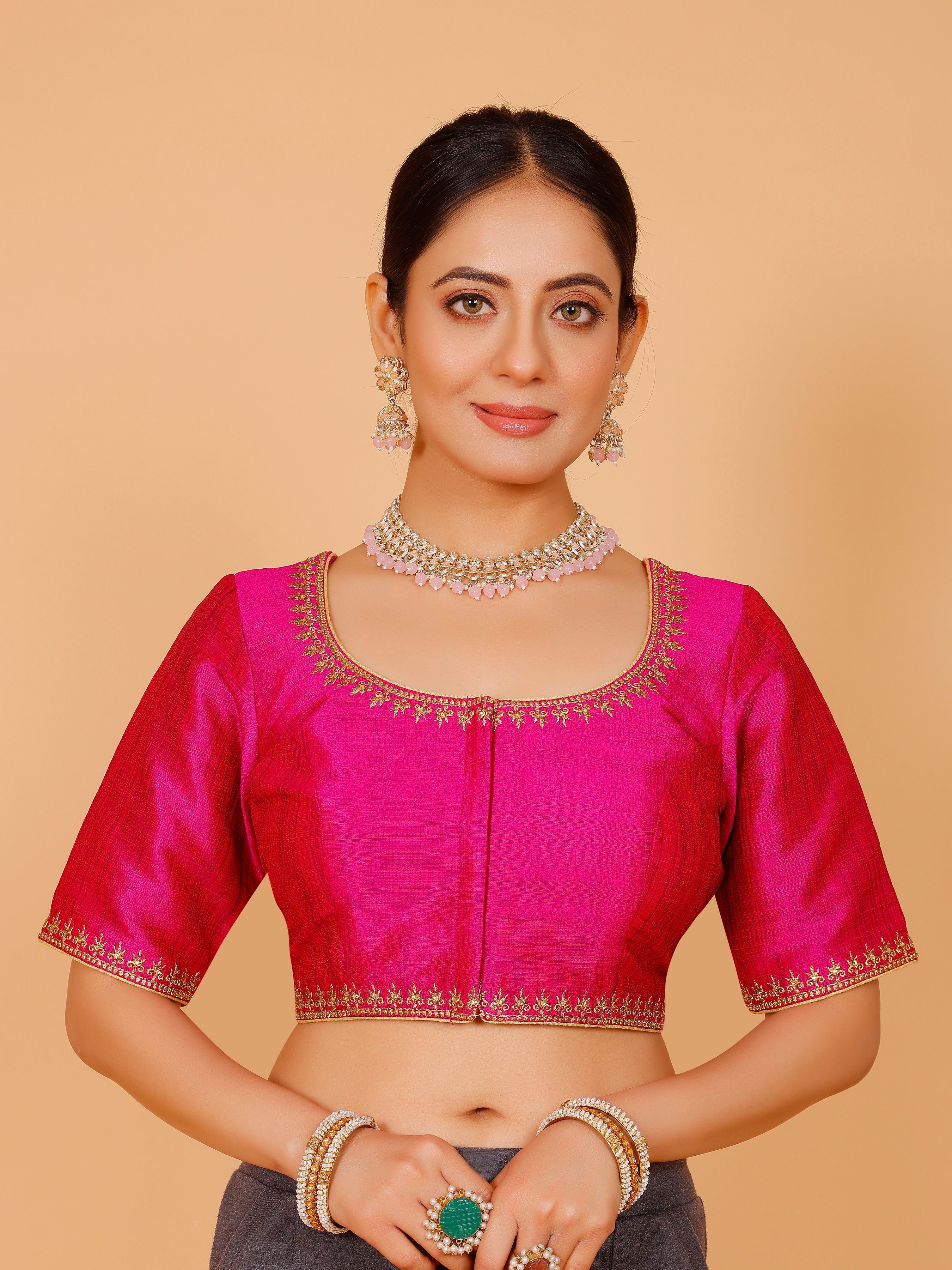 Silk Zari Work Blouse - Roop Darshan