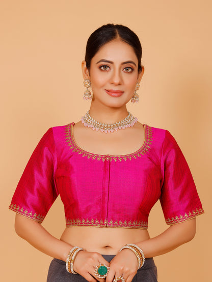 Silk Zari Work Blouse - Roop Darshan