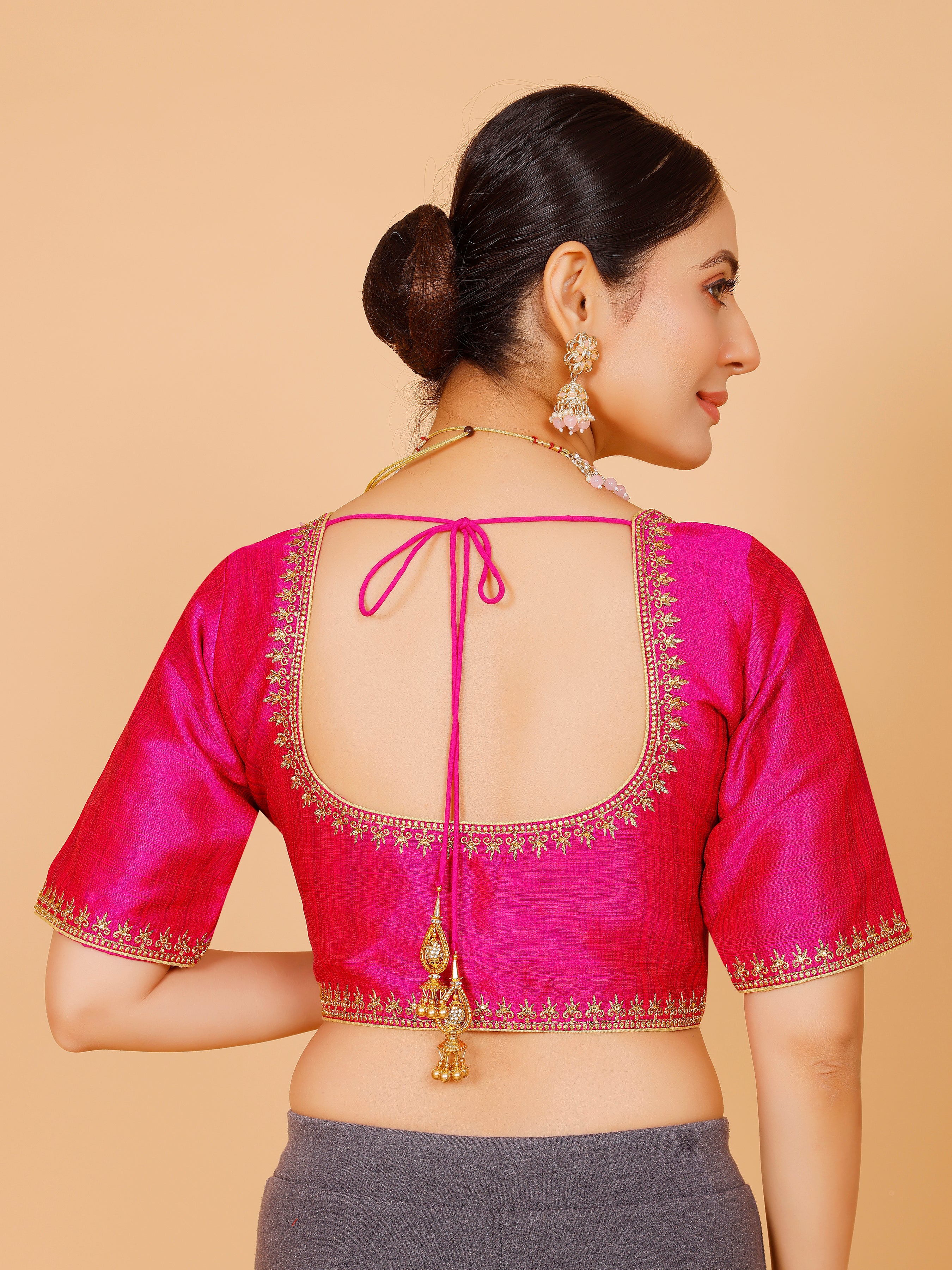 Silk Zari Work Blouse - Roop Darshan