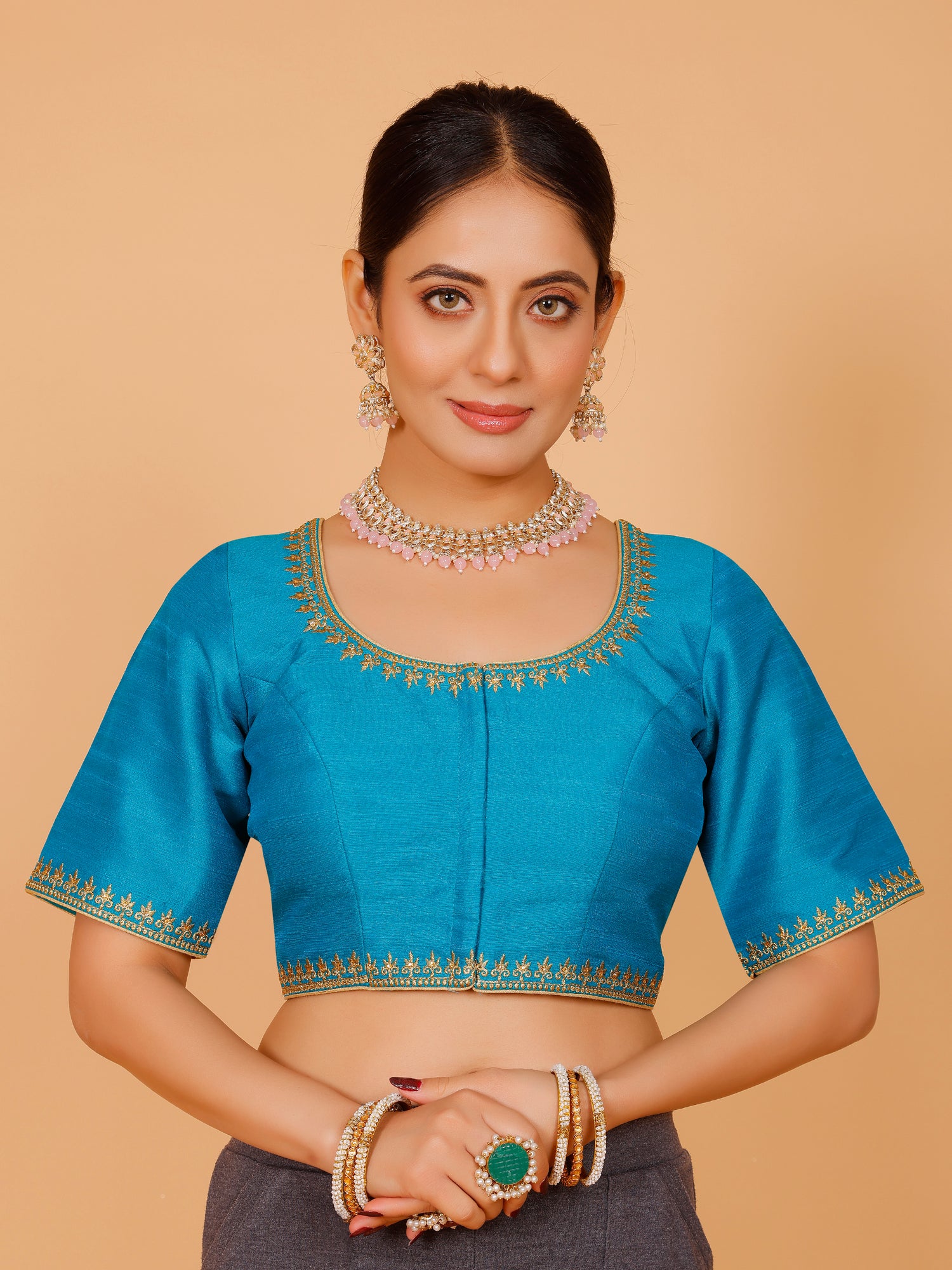 Silk Zari Work Blouse - Roop Darshan