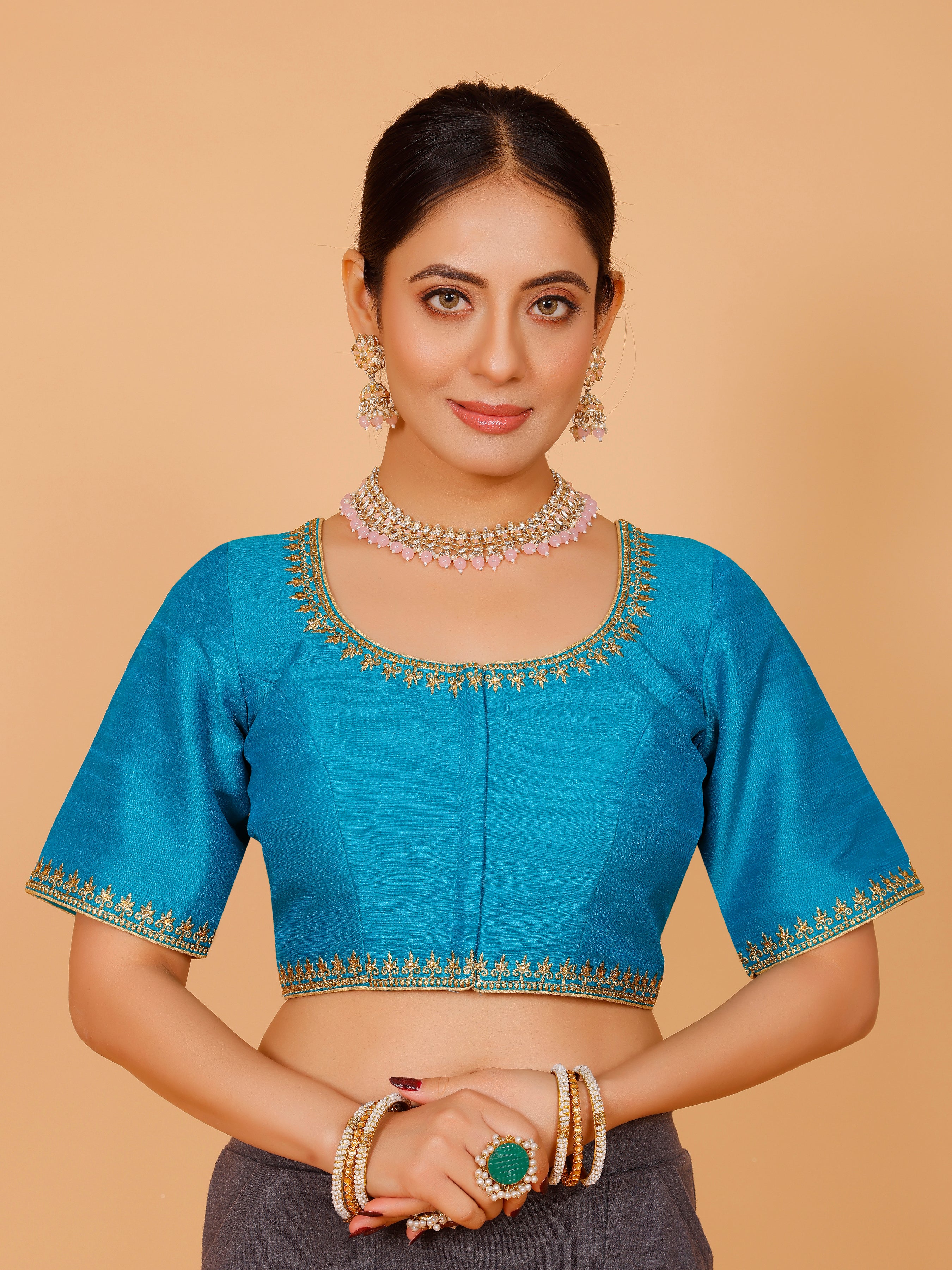 Silk Zari Work Blouse - Roop Darshan