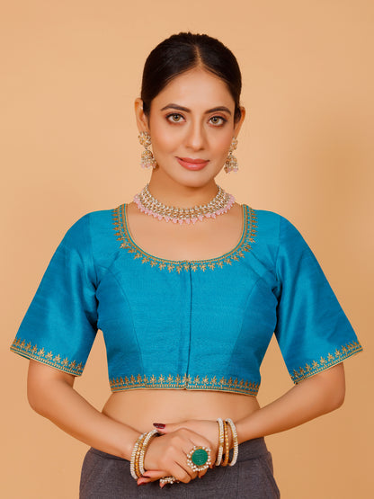 Silk Zari Work Blouse - Roop Darshan