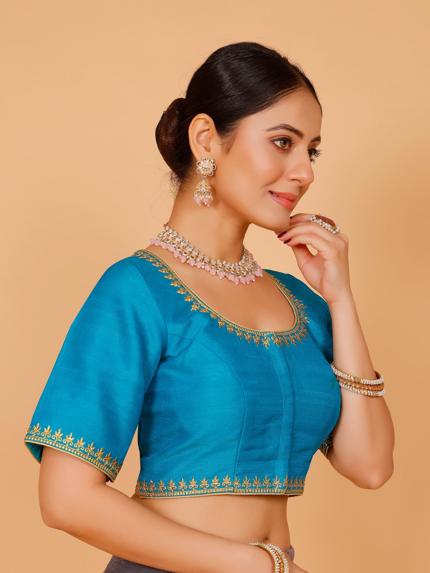 Silk Zari Work Blouse - Roop Darshan
