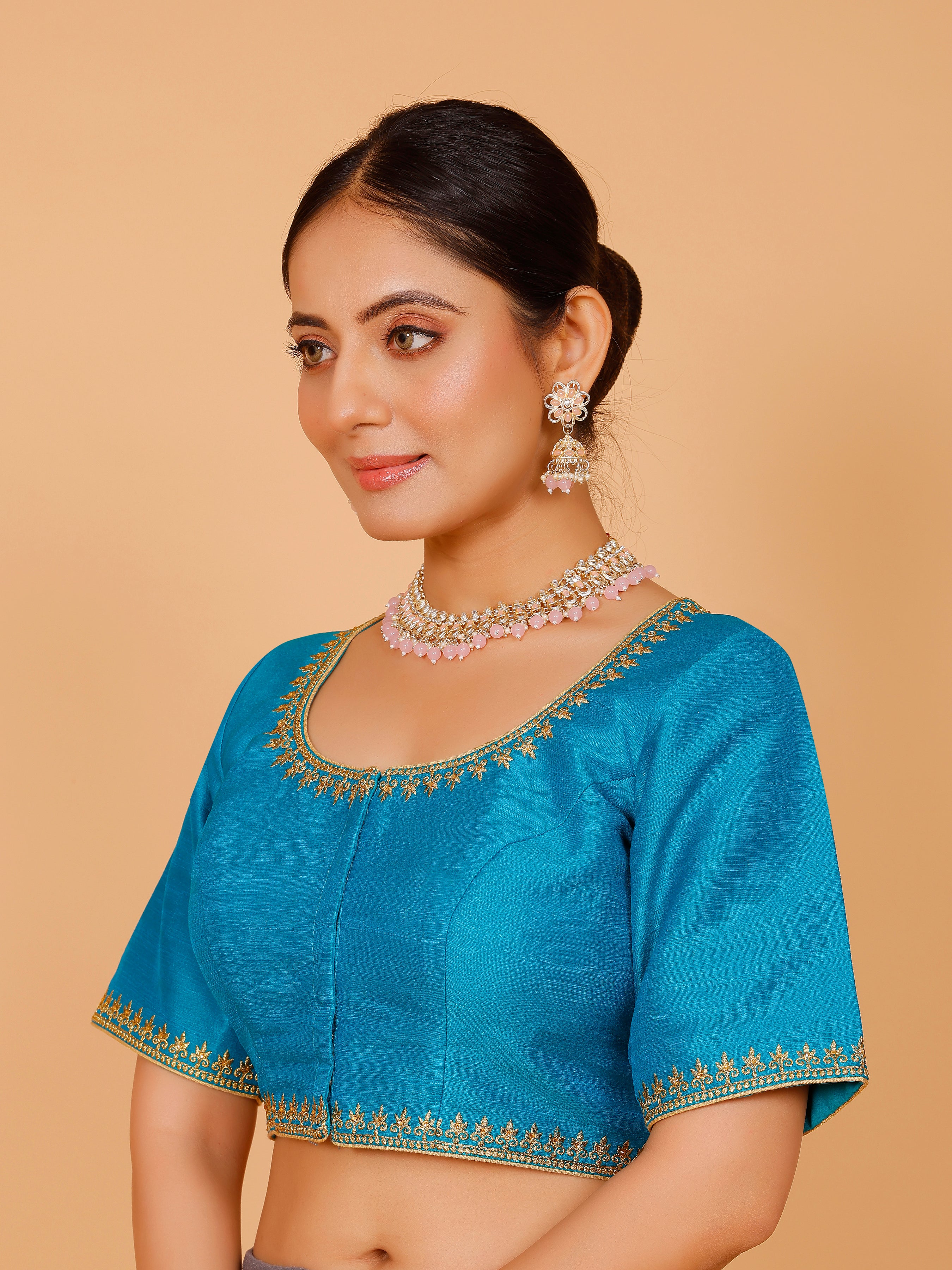 Silk Zari Work Blouse - Roop Darshan