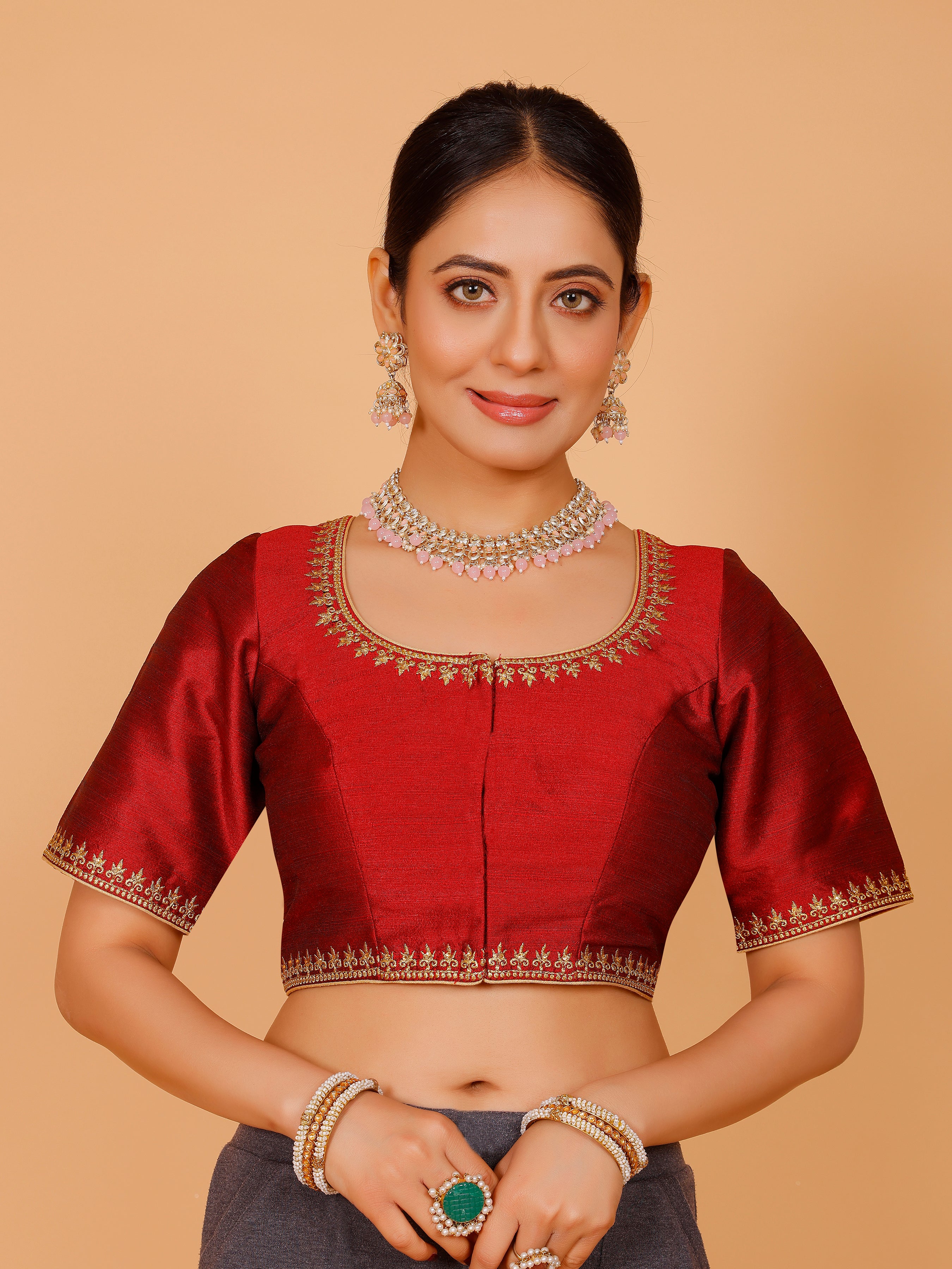 Silk Zari Work Blouse - Roop Darshan