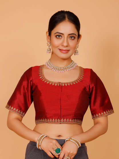 Silk Zari Work Blouse - Roop Darshan