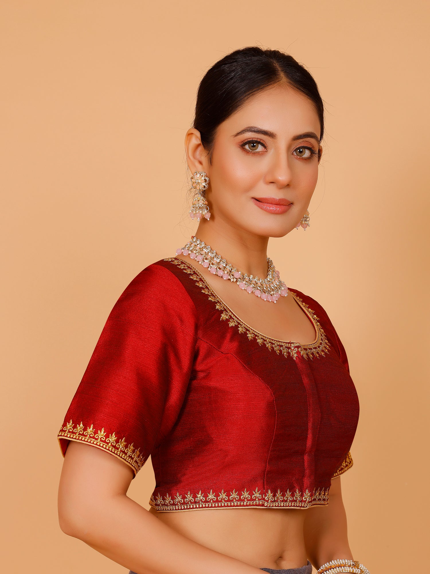 Silk Zari Work Blouse - Roop Darshan