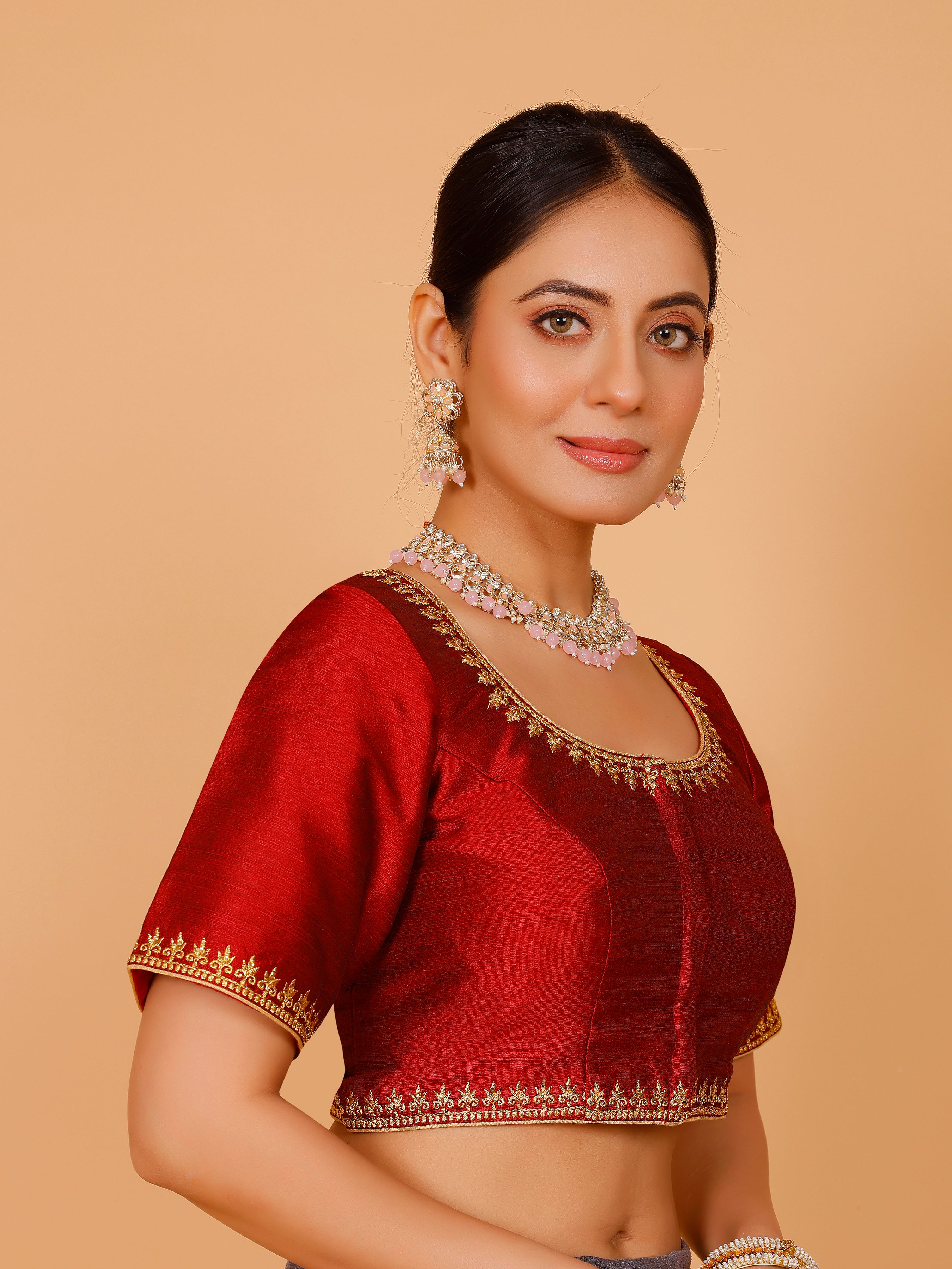 Silk Zari Work Blouse - Roop Darshan