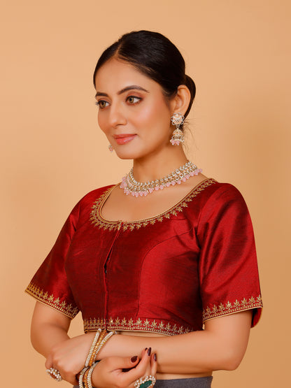 Silk Zari Work Blouse - Roop Darshan